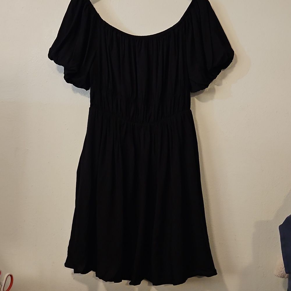FASHION Syzri puff sleeve mini dress L black